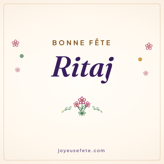 Image carrée « Bonne fête Ritaj » pour WhatsApp