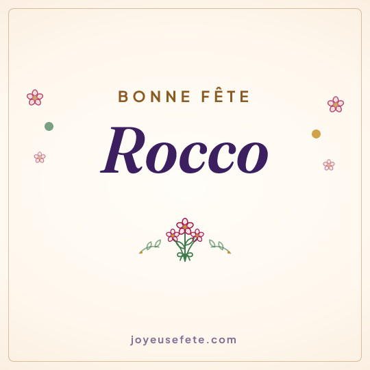 Image carrée « Bonne fête Rocco » pour WhatsApp