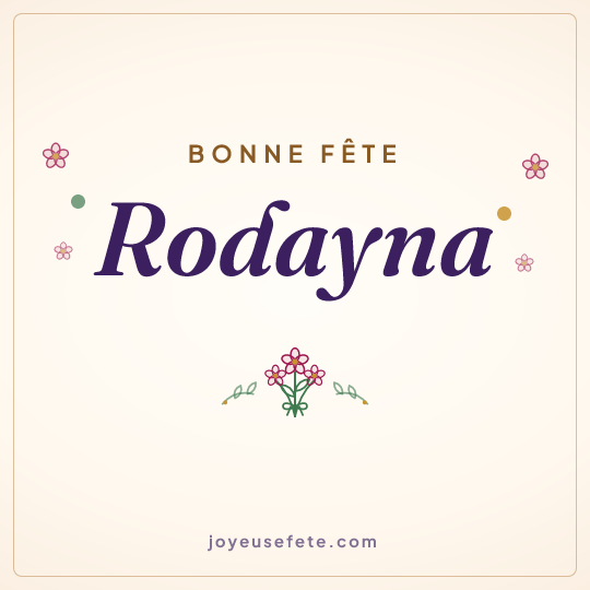 Image carrée « Bonne fête Rodayna » pour WhatsApp