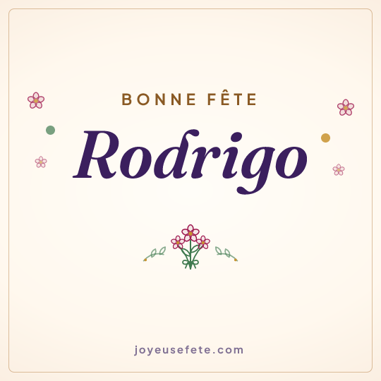 Image carrée « Bonne fête Rodrigo » pour WhatsApp