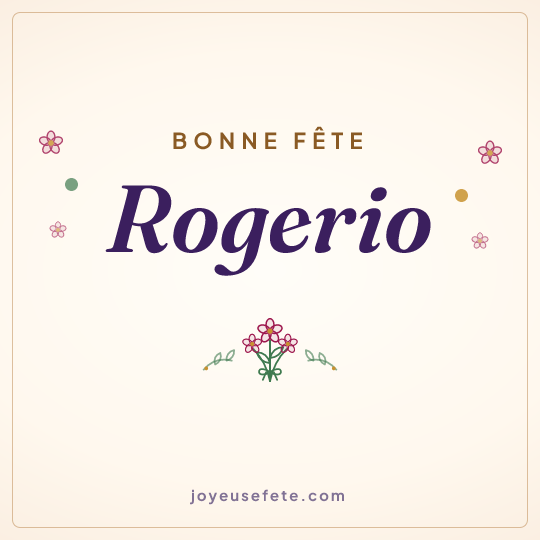 Image carrée « Bonne fête Rogerio » pour WhatsApp