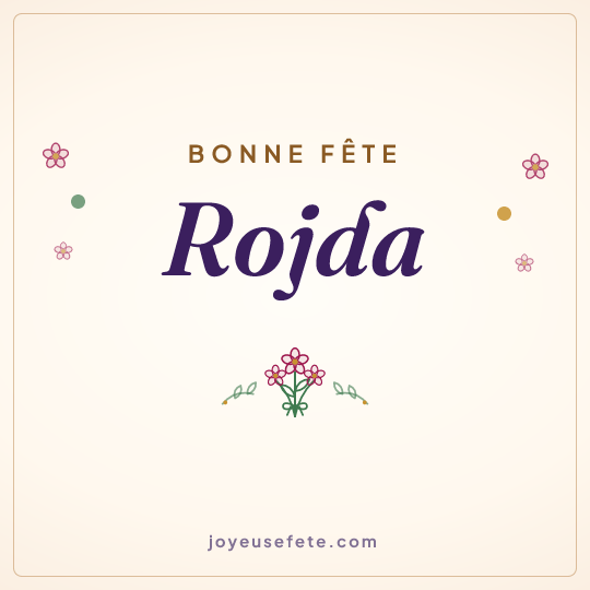 Image carrée « Bonne fête Rojda » pour WhatsApp