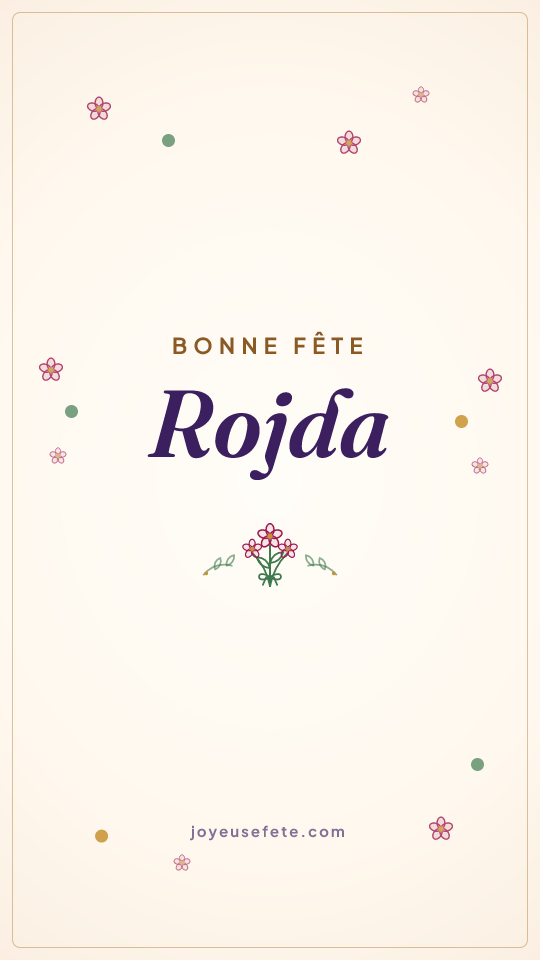 Image « Bonne fête Rojda » au format story