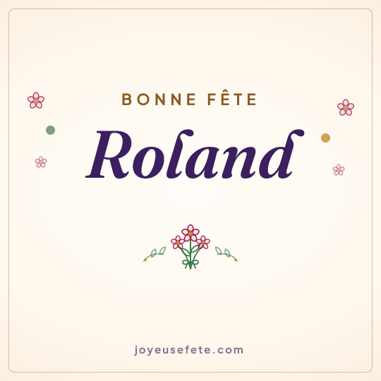 Image carrée « Bonne fête Roland » pour WhatsApp