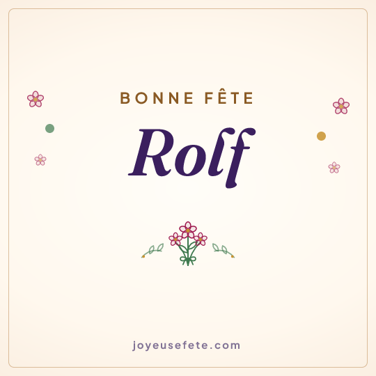Image carrée « Bonne fête Rolf » pour WhatsApp