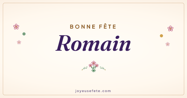 Image « Bonne fête Romain » au format large