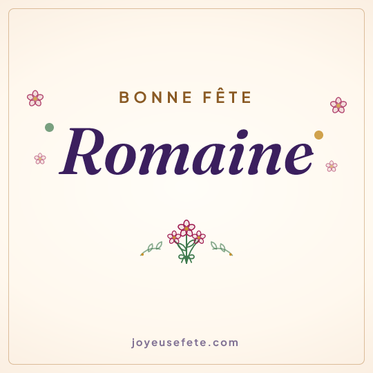Image carrée « Bonne fête Romaine » pour WhatsApp