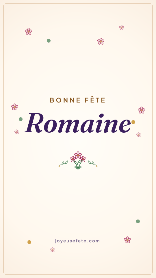 Image « Bonne fête Romaine » au format story