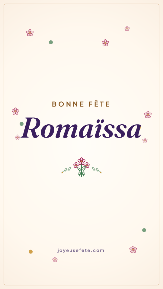 Image « Bonne fête Romaïssa » au format story