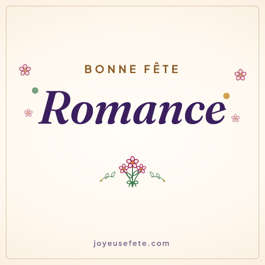 Image carrée « Bonne fête Romance » pour WhatsApp