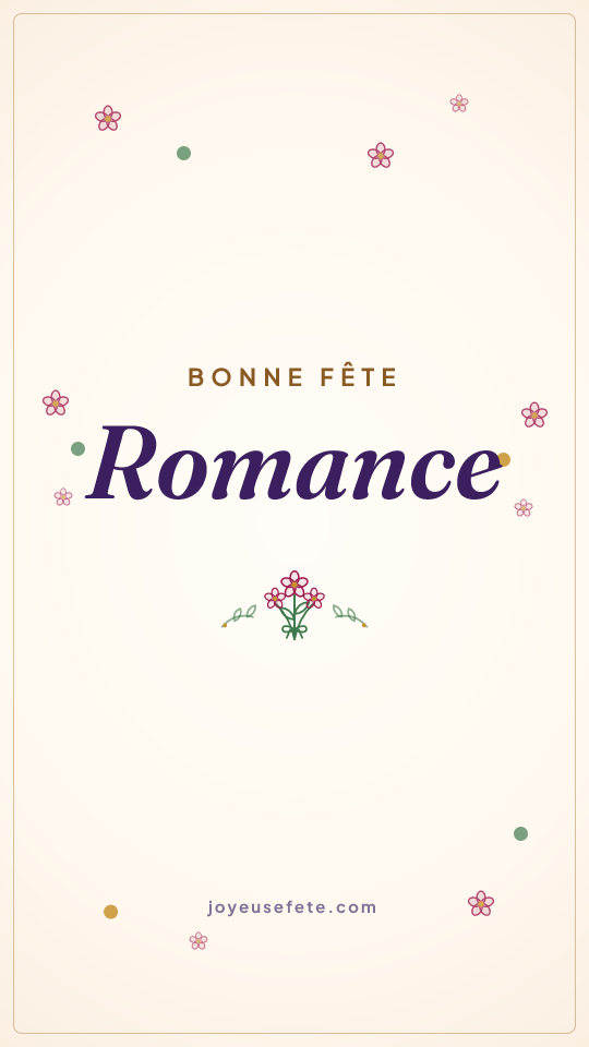 Image « Bonne fête Romance » au format story