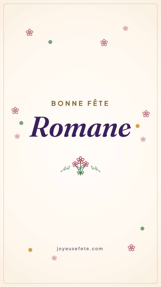 Image « Bonne fête Romane » au format story