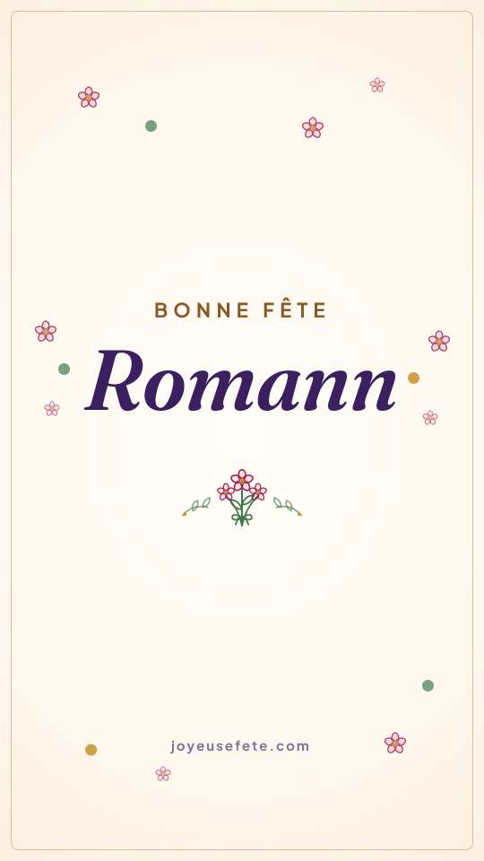 Image « Bonne fête Romann » au format story