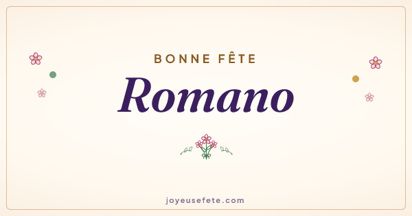 Image « Bonne fête Romano » au format large