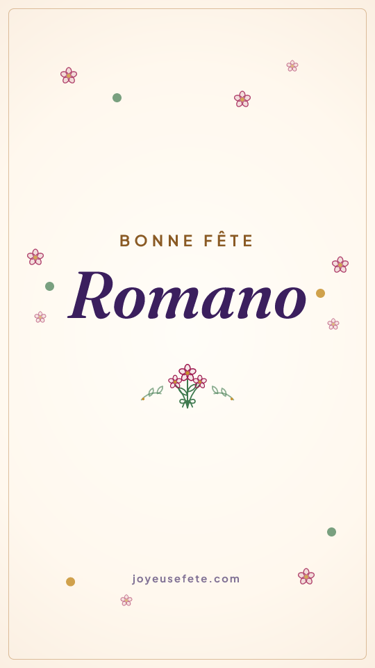 Image « Bonne fête Romano » au format story