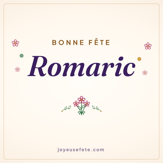 Image carrée « Bonne fête Romaric » pour WhatsApp