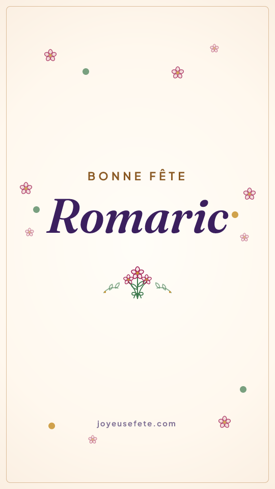 Image « Bonne fête Romaric » au format story