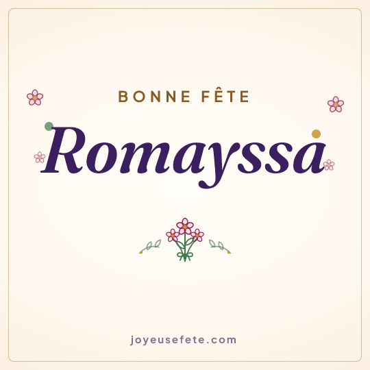 Image carrée « Bonne fête Romayssa » pour WhatsApp