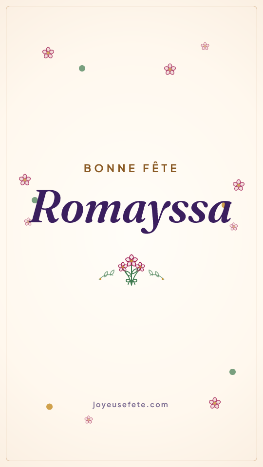 Image « Bonne fête Romayssa » au format story