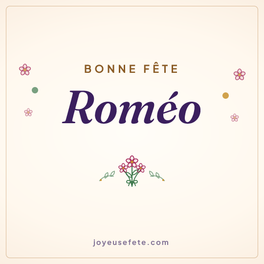 Image carrée « Bonne fête Roméo » pour WhatsApp