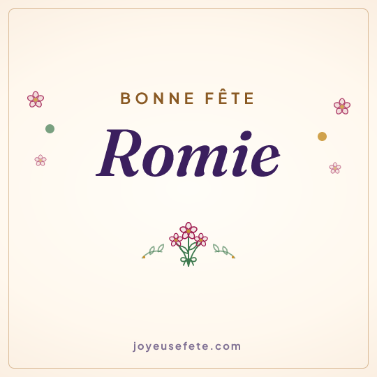 Image carrée « Bonne fête Romie » pour WhatsApp