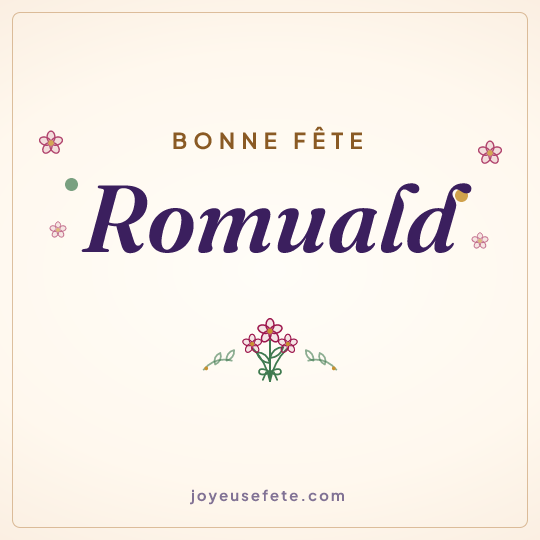 Image carrée « Bonne fête Romuald » pour WhatsApp