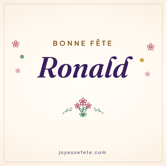 Image carrée « Bonne fête Ronald » pour WhatsApp