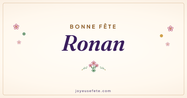 Image « Bonne fête Ronan » au format large