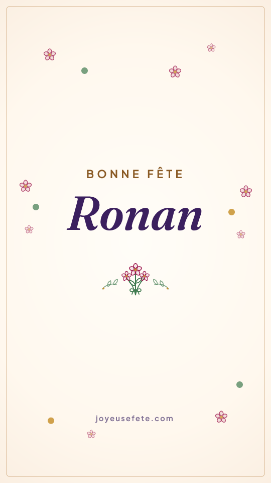 Image « Bonne fête Ronan » au format story