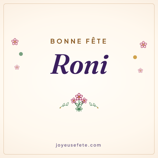 Image carrée « Bonne fête Roni » pour WhatsApp