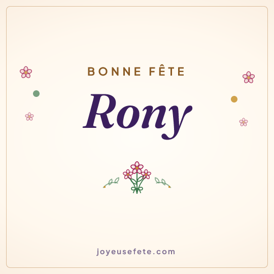 Image carrée « Bonne fête Rony » pour WhatsApp