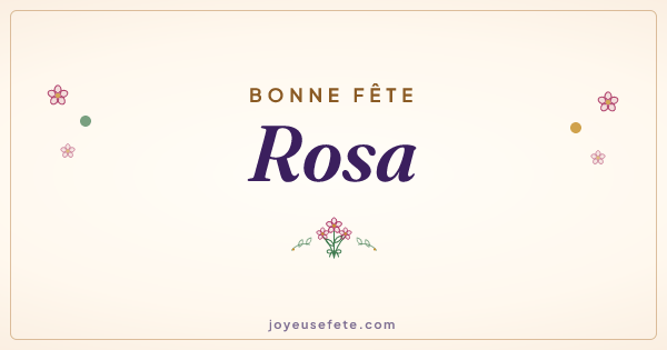 Image « Bonne fête Rosa » au format large