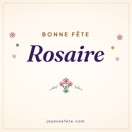 Image carrée « Bonne fête Rosaire » pour WhatsApp