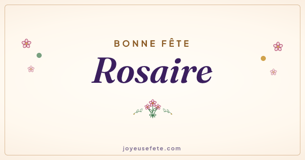 Image « Bonne fête Rosaire » au format large
