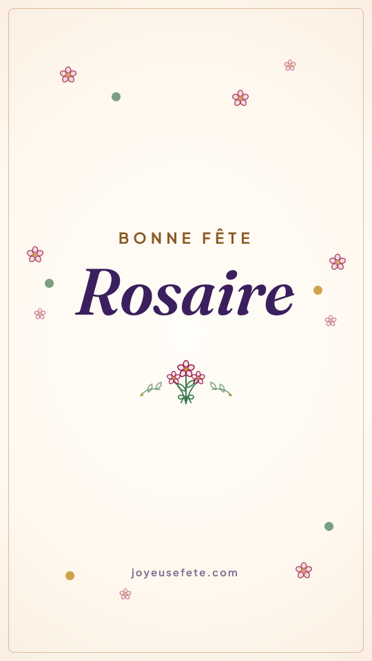 Image « Bonne fête Rosaire » au format story