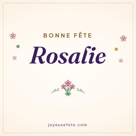 Image carrée « Bonne fête Rosalie » pour WhatsApp