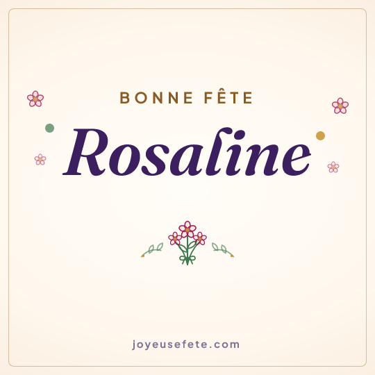 Image carrée « Bonne fête Rosaline » pour WhatsApp