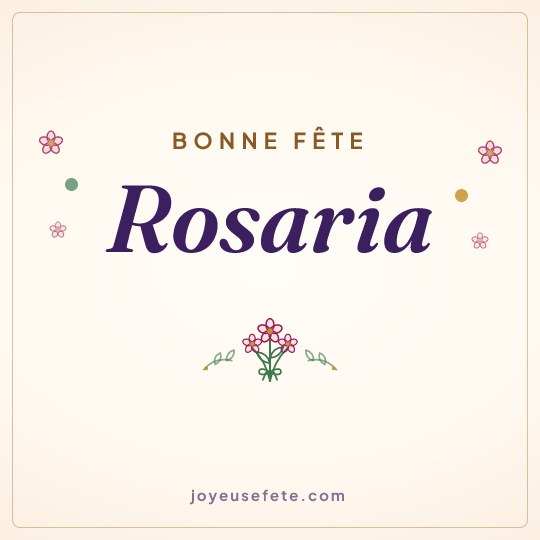 Image carrée « Bonne fête Rosaria » pour WhatsApp