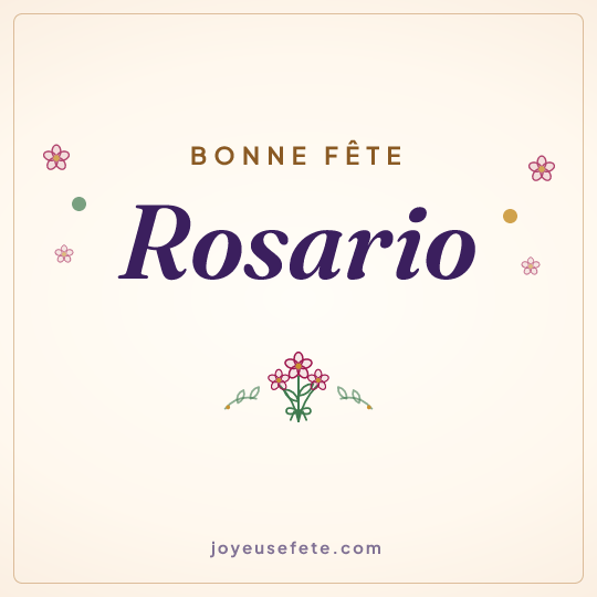 Image carrée « Bonne fête Rosario » pour WhatsApp