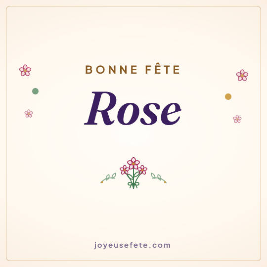 Image carrée « Bonne fête Rose » pour WhatsApp
