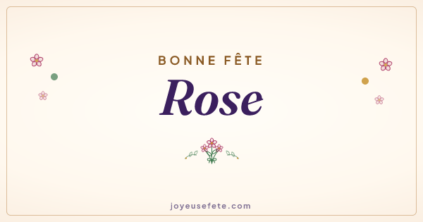 Image « Bonne fête Rose » au format large