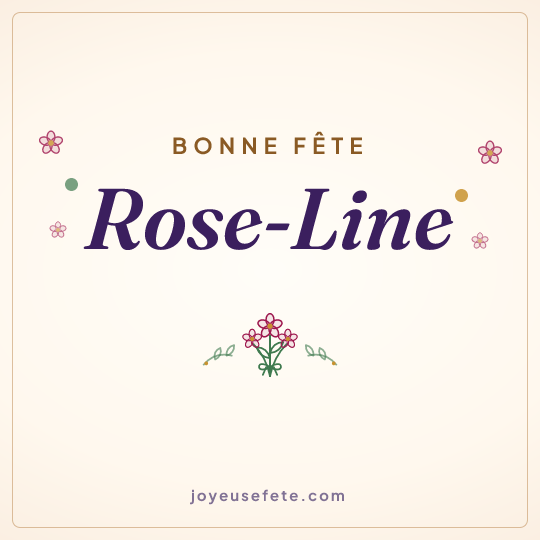 Image carrée « Bonne fête Rose-Line » pour WhatsApp
