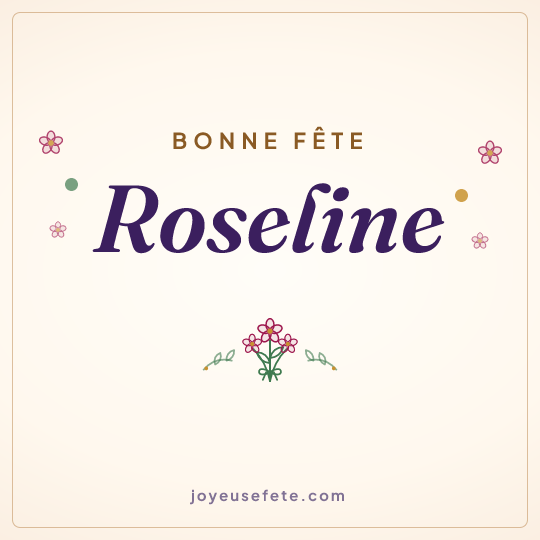 Image carrée « Bonne fête Roseline » pour WhatsApp