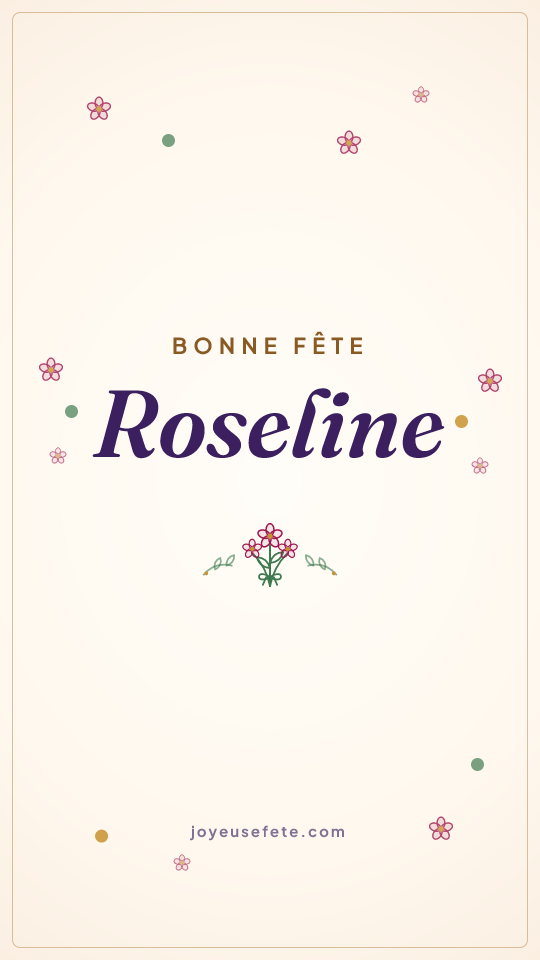 Image « Bonne fête Roseline » au format story
