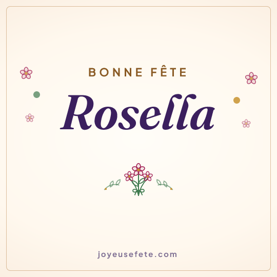 Image carrée « Bonne fête Rosella » pour WhatsApp