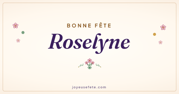 Image « Bonne fête Roselyne » au format large