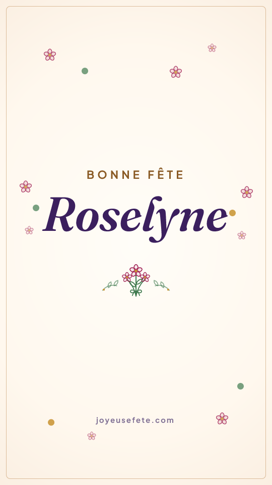 Image « Bonne fête Roselyne » au format story