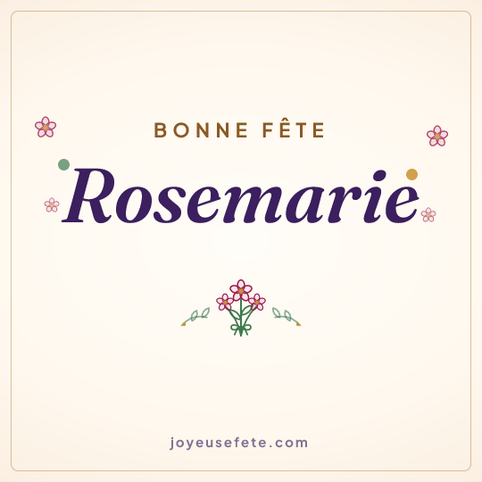 Image carrée « Bonne fête Rosemarie » pour WhatsApp