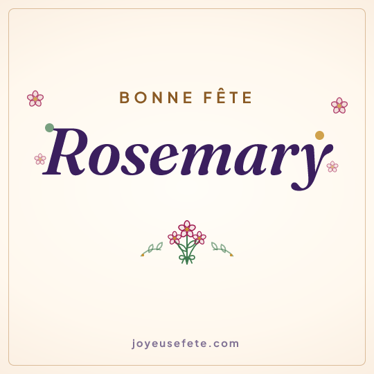 Image carrée « Bonne fête Rosemary » pour WhatsApp
