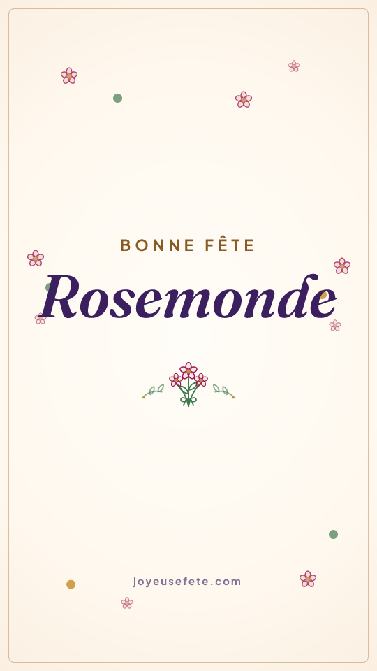Image « Bonne fête Rosemonde » au format story